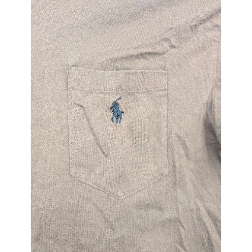 Polo Ralph Lauren Pocket T-Shirt Men's Medium Brown Long Sleeve Cotton Pony Logo - Picture 4 of 5